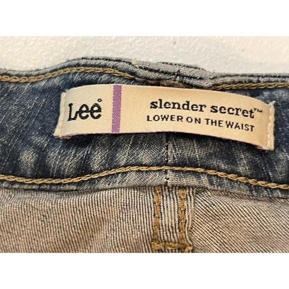 Lee Women Jeans Straight Leg Slender Secret Lower On The Waist Mid Rise Blue W28 - Picture 8 of 8